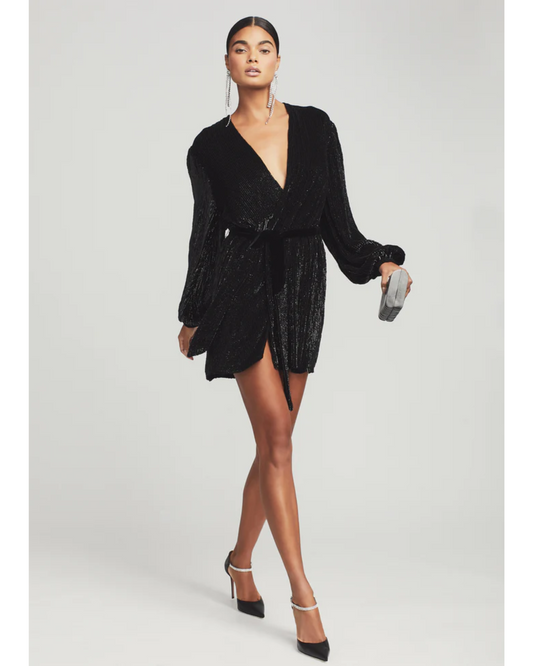 Gabrielle Sequin Robe Black