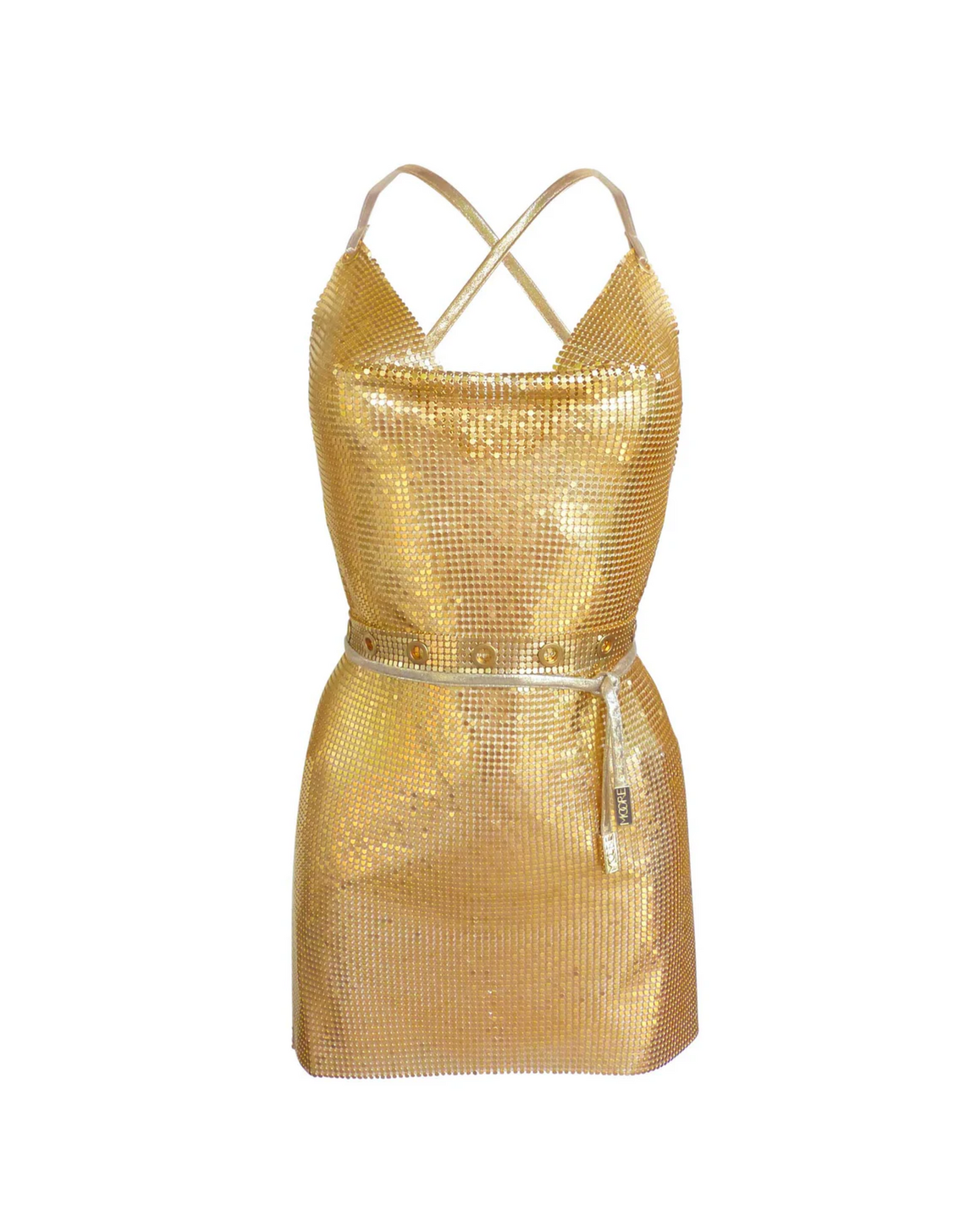 Elysia Belted Dress Gold